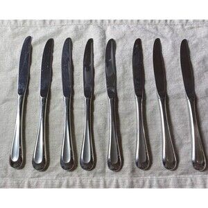 Set of 8 Oneida Satin Sand Dune 9" Dinner Knives Stainless Steel Flatware